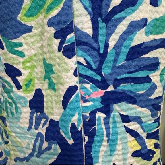 Lilly Pulitzer Shift Dress Pearl Brilliant Blue Wade And Sea SZ 10 Summer Wear - Picture 5 of 11